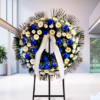 Corona funebre margherite e rose a Napoli, fiori freschi