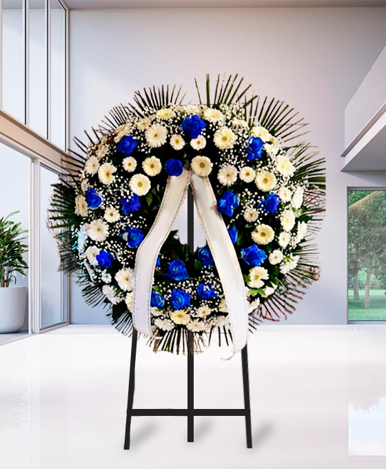 Corona funebre margherite e rose a Napoli, fiori freschi