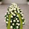 Cofano funebre di rose bianche